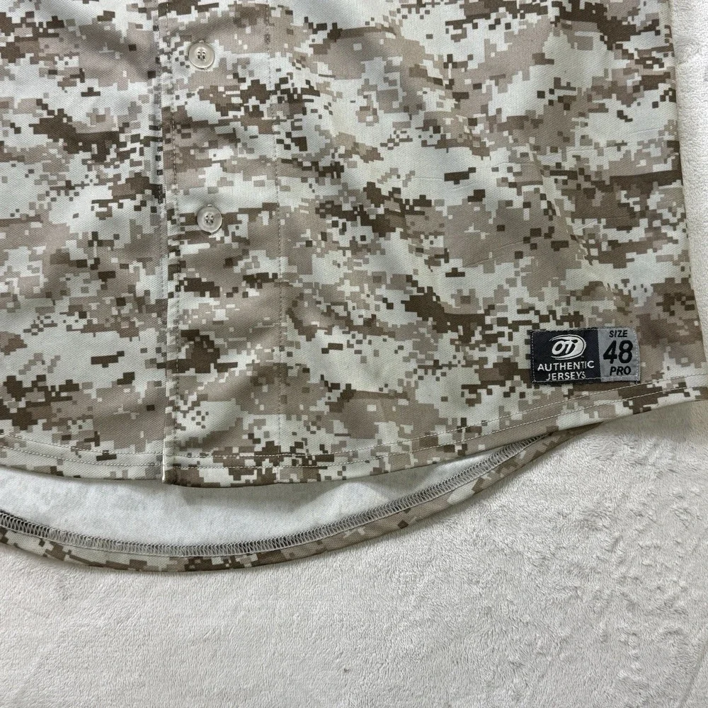 Birmingham Barons Team Issued #22 Authentic MiLB Military Camo Jersey Size 48
